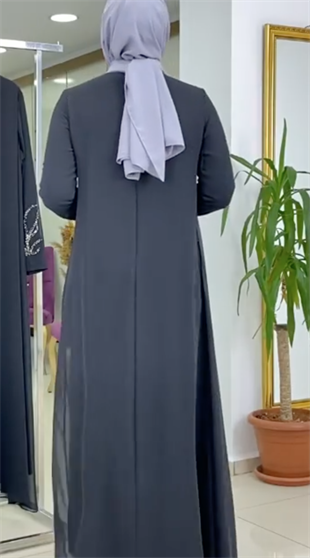Ellya Özel Tasarım Kapak Detaylı Büyük Beden Tam Boy Elbise