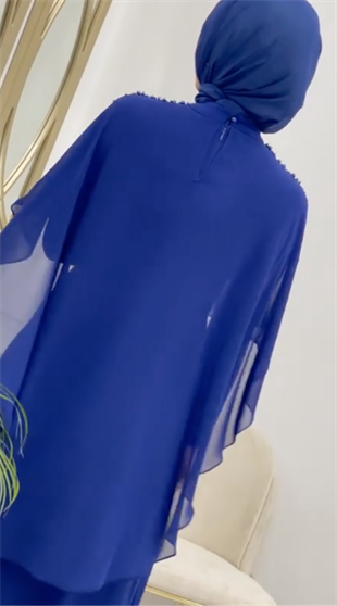 Ellya Özel Tasarım Tül Detaylı ve Taş Süslemeli Elbise